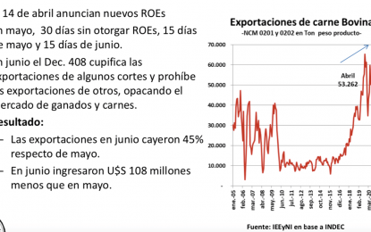 Según la Rural, con el cierre de exportaciones de carne se perdieron 108 millones de dólares en un mes