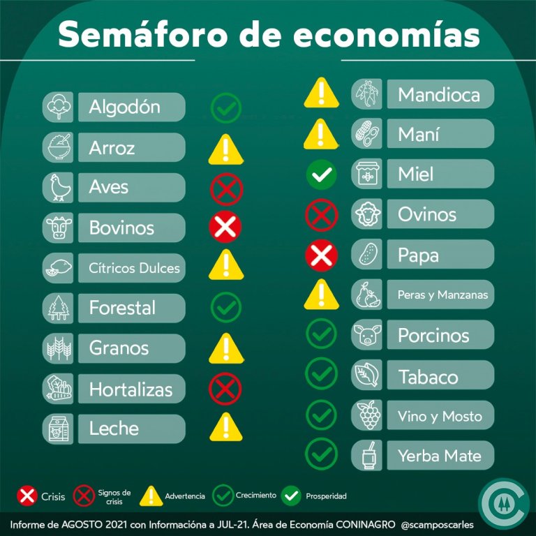 Cuáles son las 5 economías regionales en crisis según Coninagro