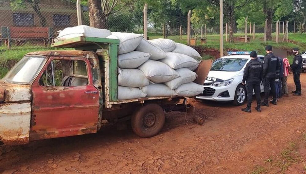 Terminaron detenidos por robar hoja verde