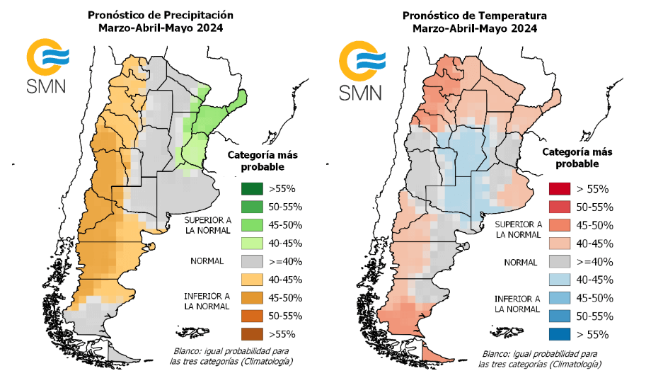 El trimestre otoñal asoma con lluvias abundantes en el Litoral y normales en la región pampeana
